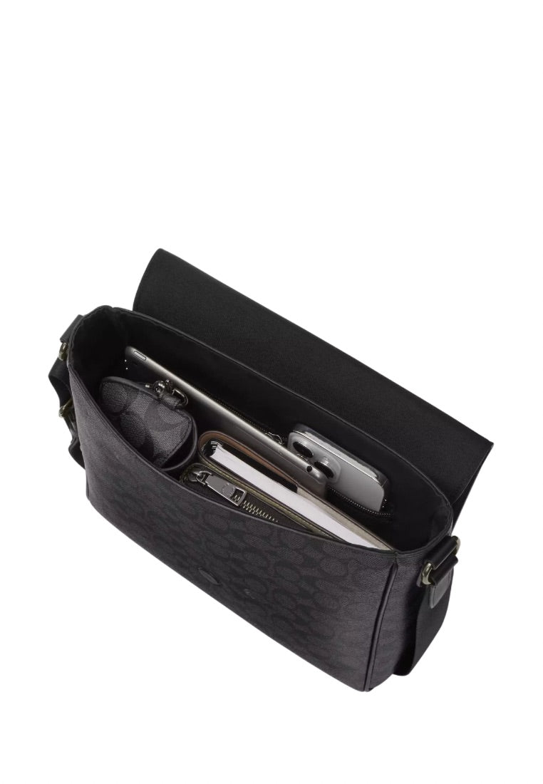 Houston Map Bag in Signature Canvas Gunmetal Charcoal Black