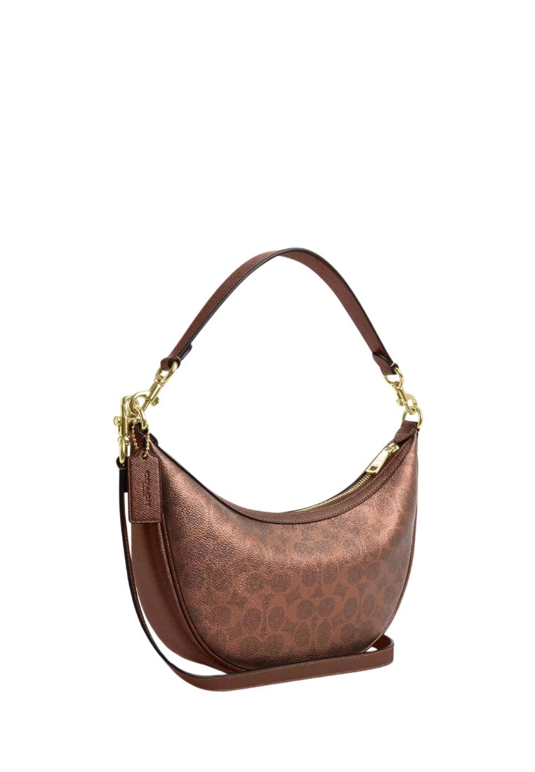 Aria Shoulder Bag In Signature Canvas Brown Copper