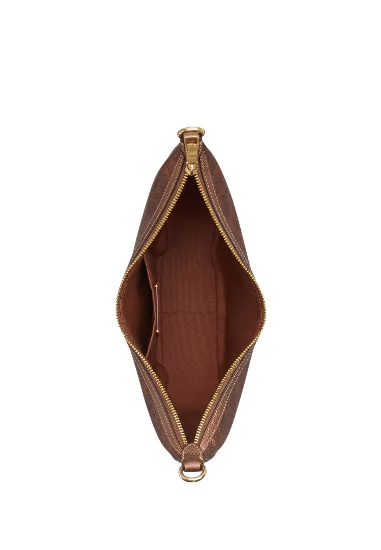 Aria Shoulder Bag In Signature Canvas Brown Copper