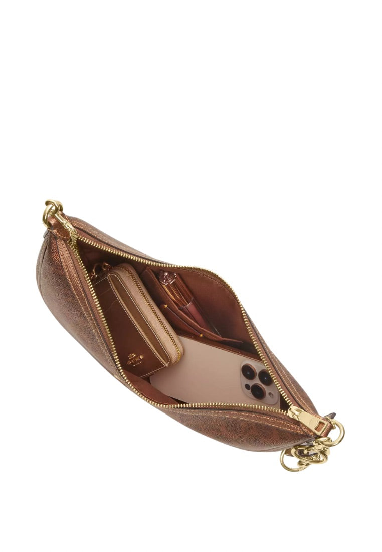 Aria Shoulder Bag In Signature Canvas Brown Copper