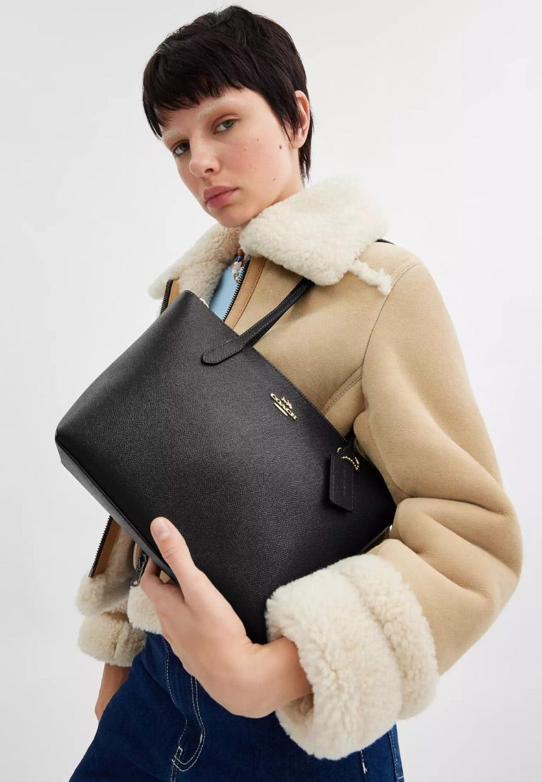 Fiona Zip Tote Bag gold Black