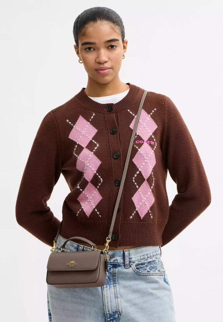 Mini Josie Top Handle Bag Gold Dark Stone