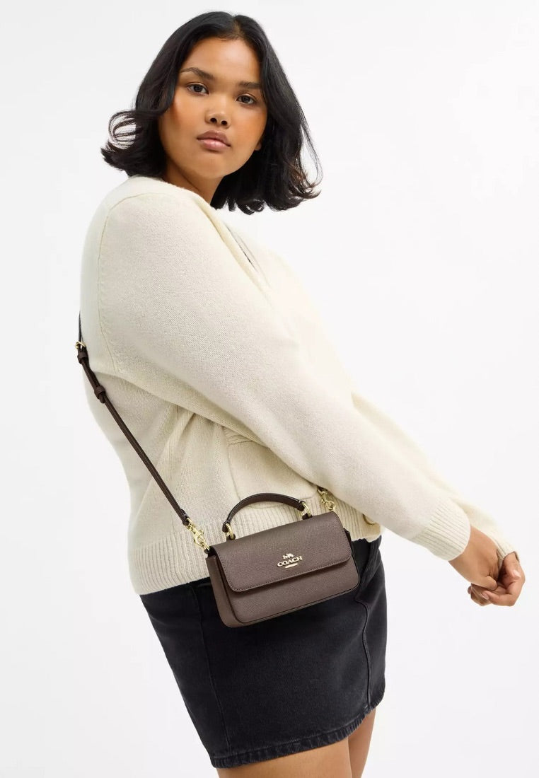 Mini Josie Top Handle Bag Gold Dark Stone