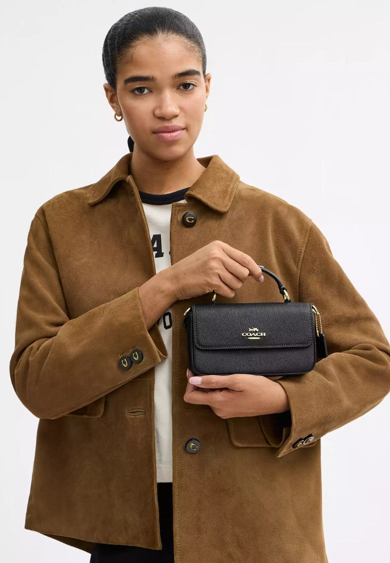 Mini Josie Top Handle Bag Gold Black