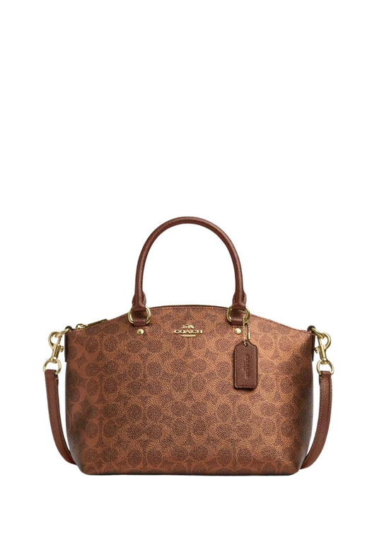 Sadie Satchel Bag In Signature Canvas Brown Copper