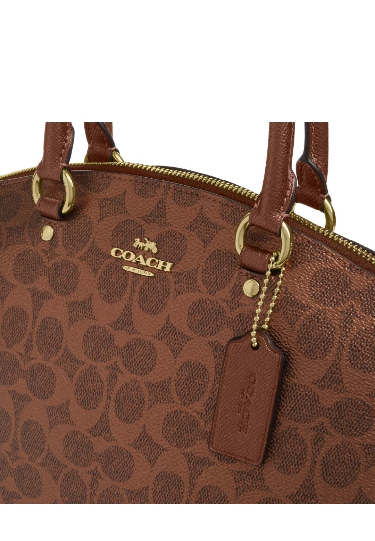 Sadie Satchel Bag In Signature Canvas Brown Copper