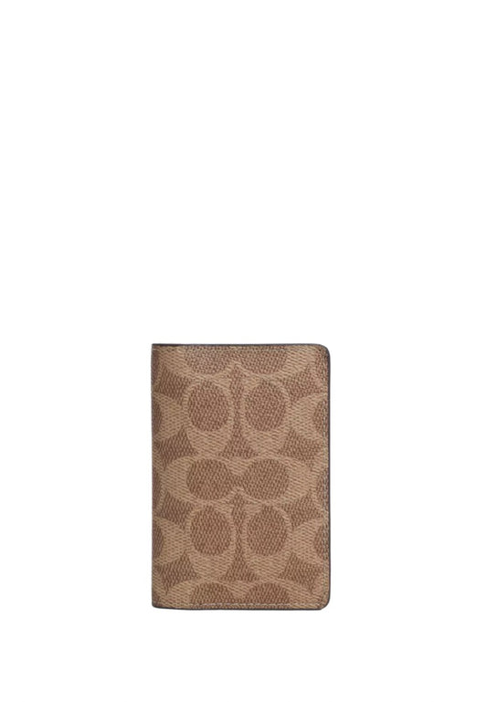 Id Wallet In Signature Canvas Tan & Black
