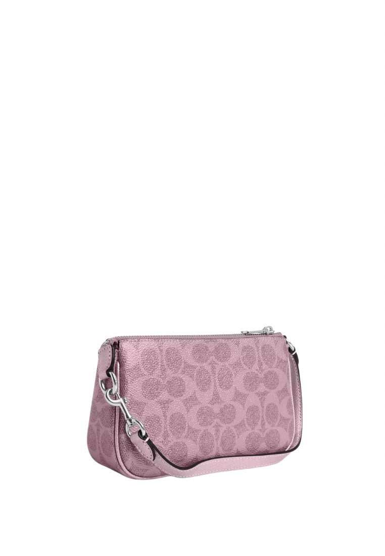 Boxed Nolita 19 And Nolita Bag Charm Set In Signature Canvas Silver Pink Rose