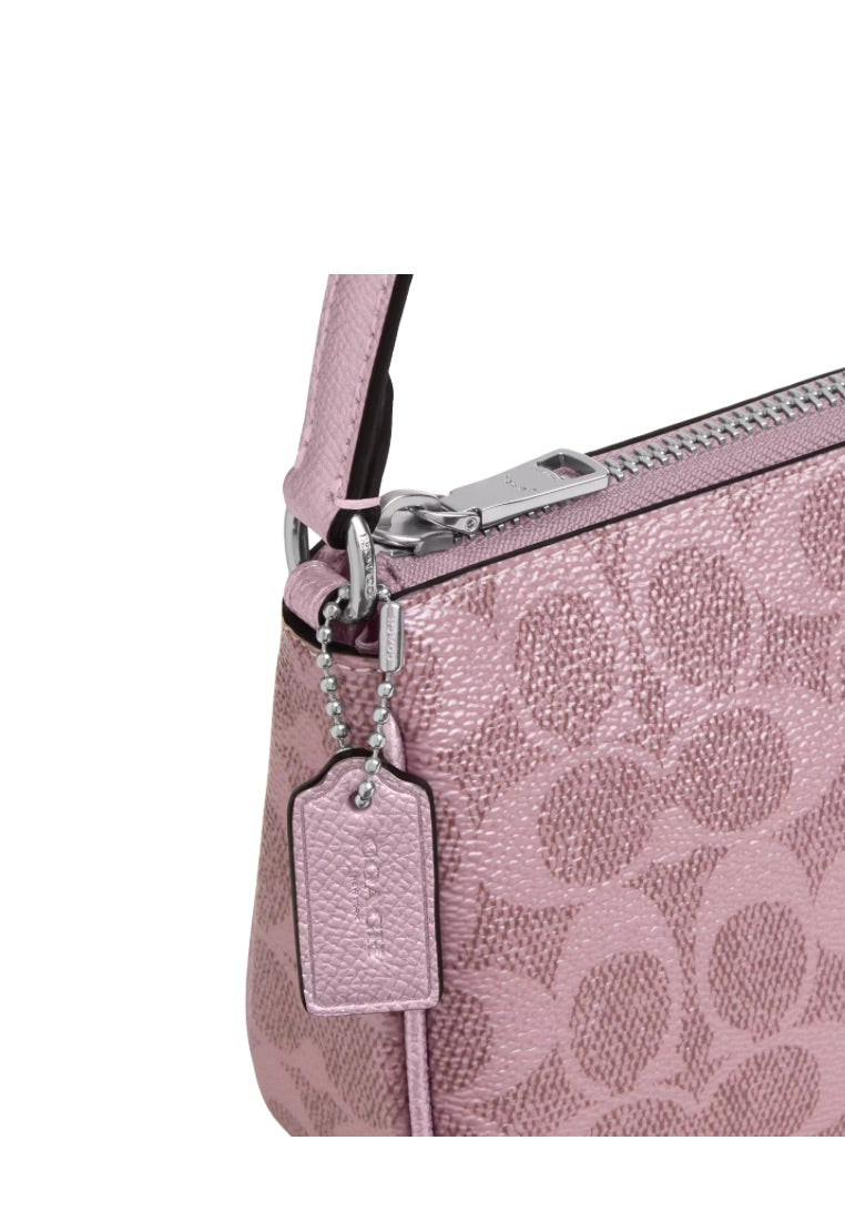 Boxed Nolita 19 And Nolita Bag Charm Set In Signature Canvas Silver Pink Rose