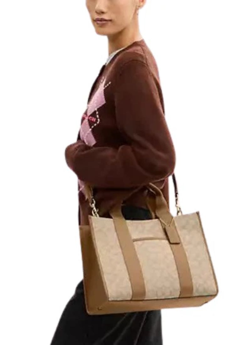 Smith Tote Bag In Signature Jacquard Light Khaki