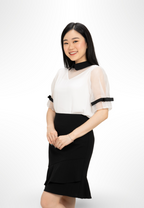 Korean Collar White Blouse By G&B