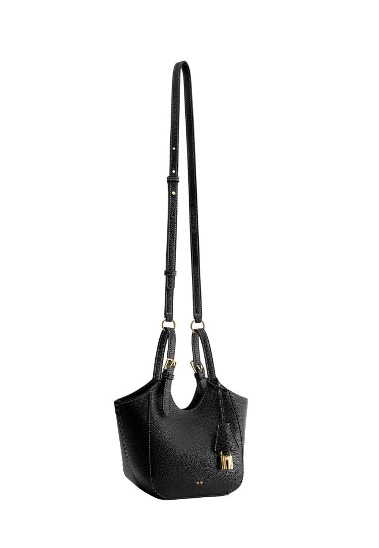 Ines Padlock Tote Bag - Black