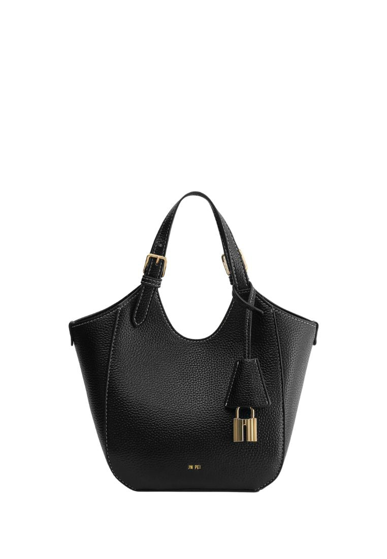 Ines Padlock Tote Bag - Black