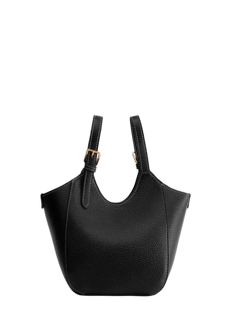 Ines Padlock Tote Bag - Black