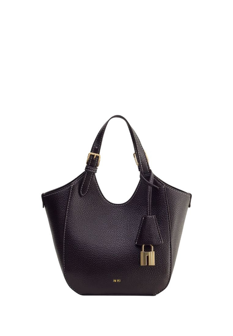 Ines Padlock Tote Bag - Dark Brown
