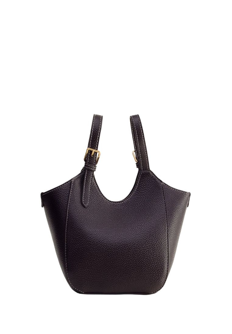 Ines Padlock Tote Bag - Dark Brown