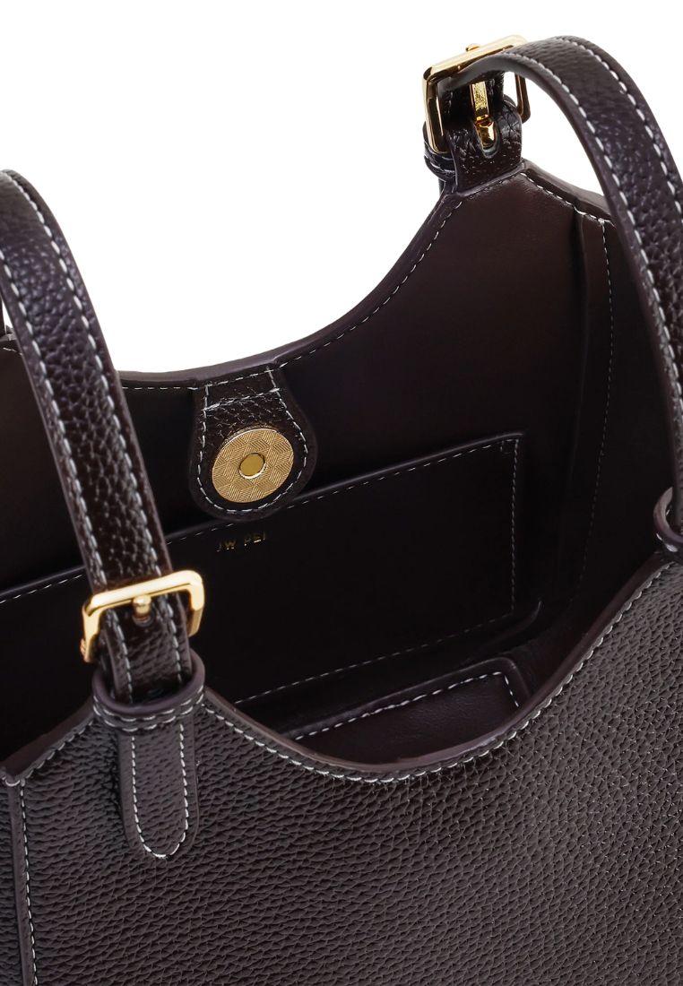 Ines Padlock Tote Bag - Dark Brown