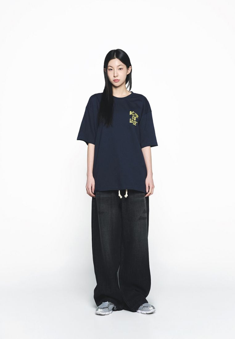 Ink Stamp Logo Short Sleeve T-Shirt Dark Navy