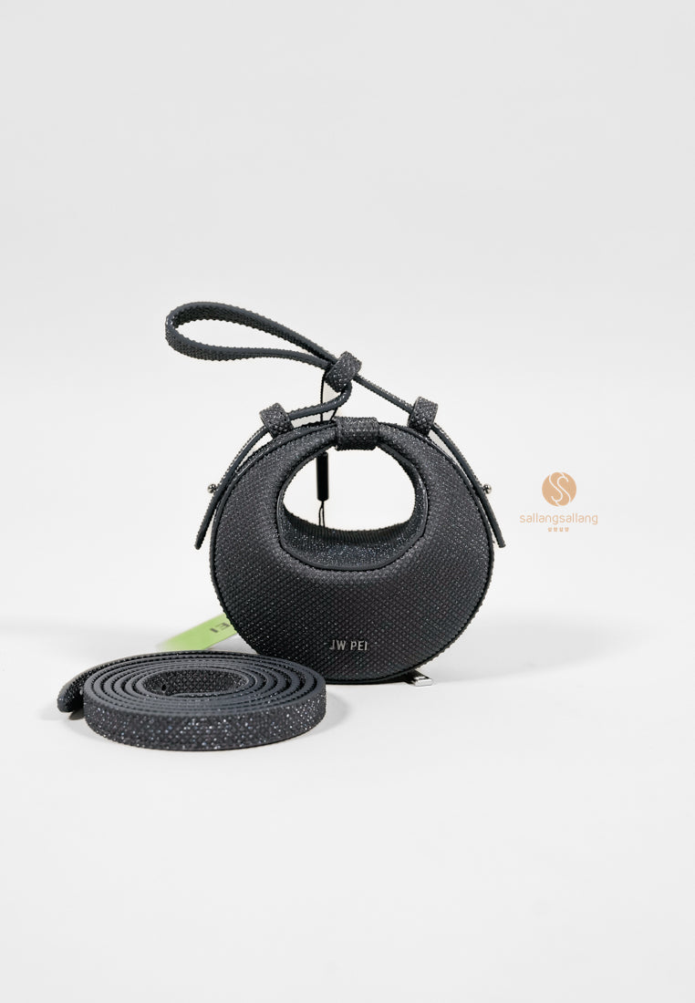 [DEFECT SALE 244] Rantan Super Mini Glossy Finish bag - Black