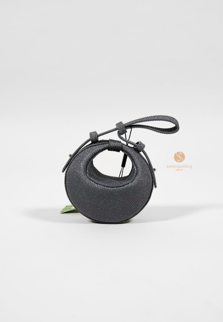 [DEFECT SALE 244] Rantan Super Mini Glossy Finish bag - Black
