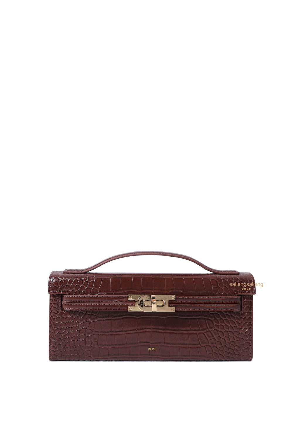 Bria Structured Top Handle Bag - Brown Croc