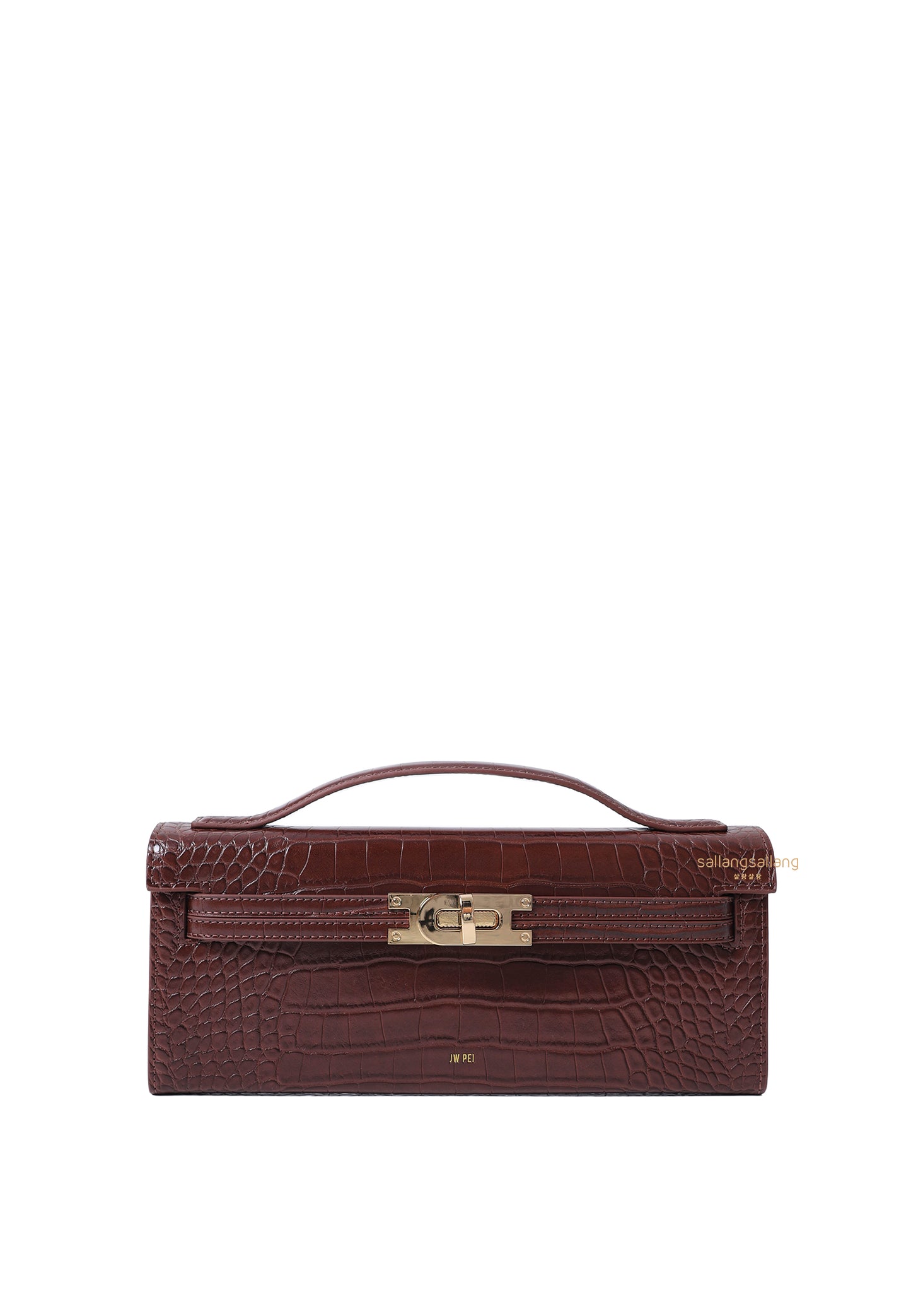 Bria Structured Top Handle Bag - Brown Croc
