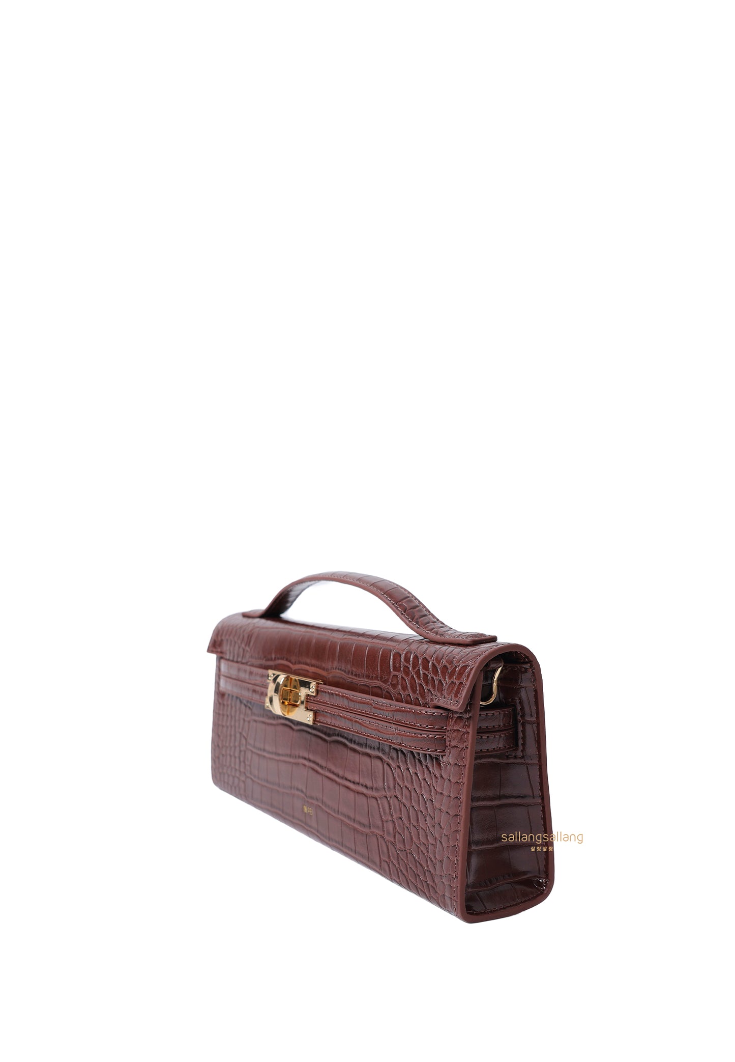 Bria Structured Top Handle Bag - Brown Croc