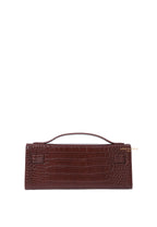 Bria Structured Top Handle Bag - Brown Croc