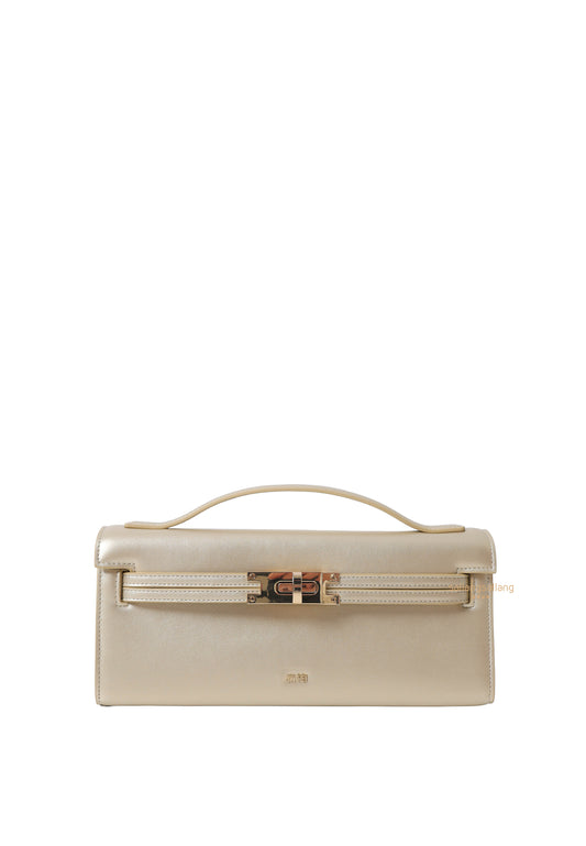 Bria Structured Top Handle Bag - Gold