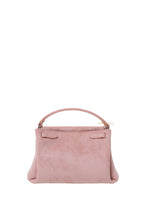 Carmen Faux Suede Top Handle Bag - Gray Pink