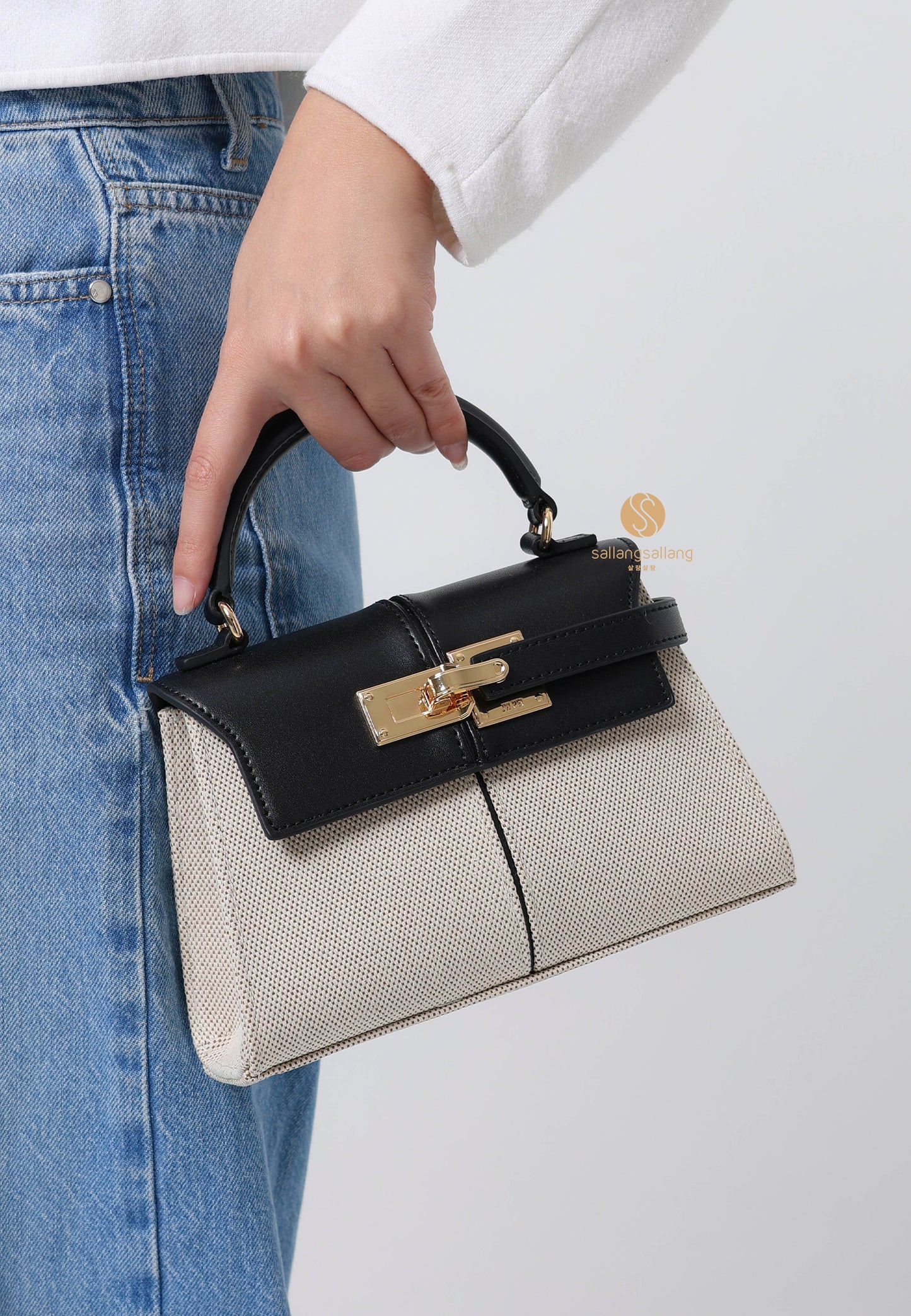 Elise Top Handle Bag - Black Canvas