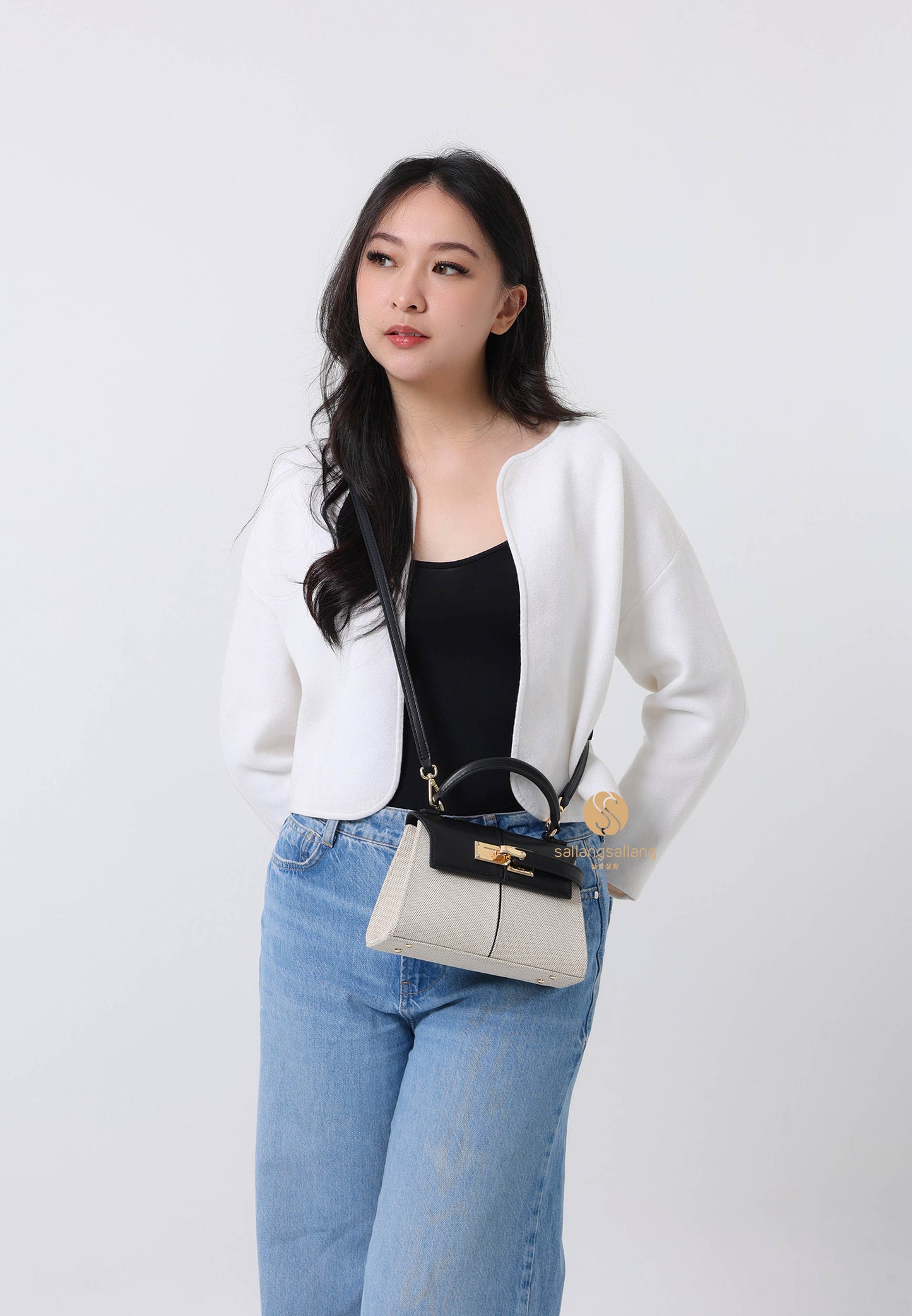 Elise Top Handle Bag - Black Canvas