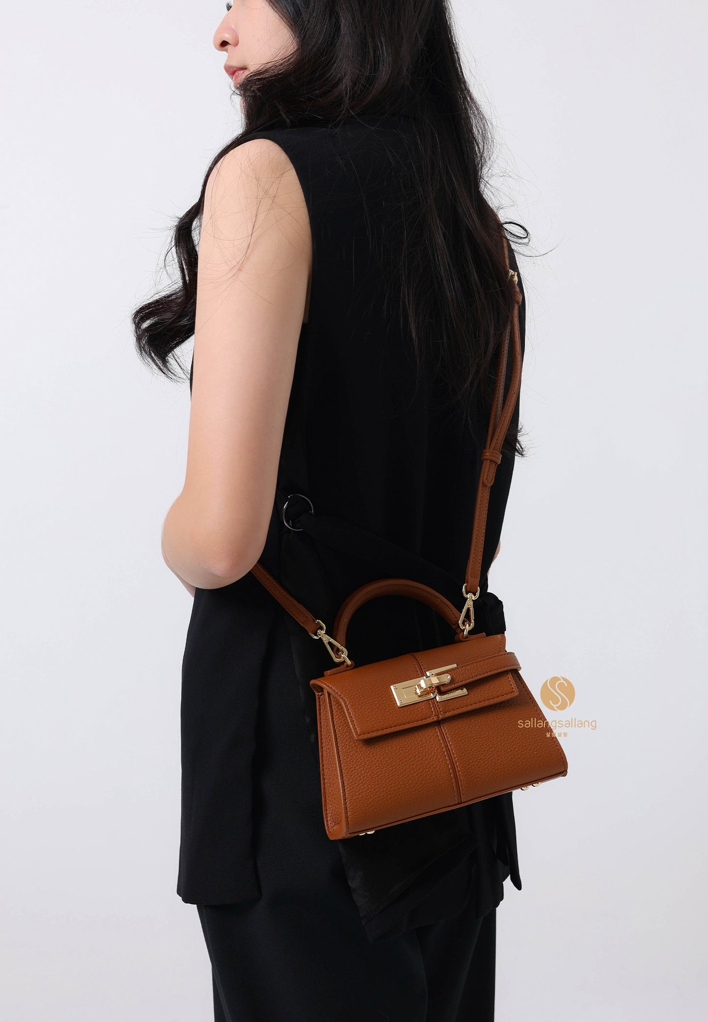 Elise Top Handle Bag - Brown