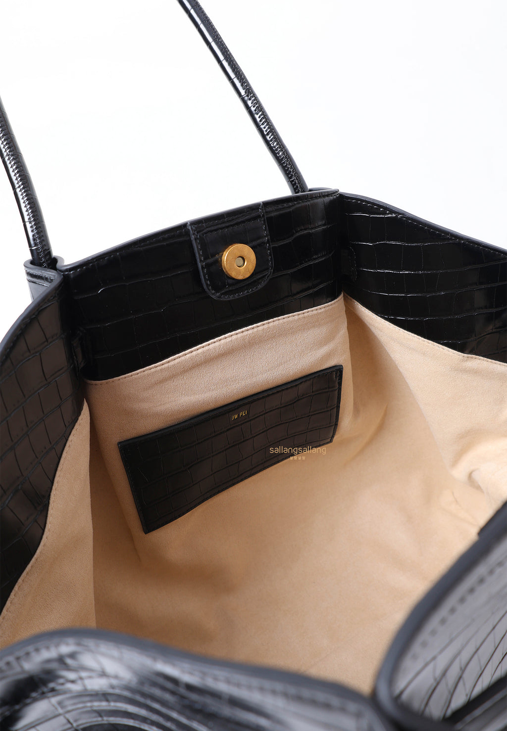 Hana Large Tote Bag - Black Croc