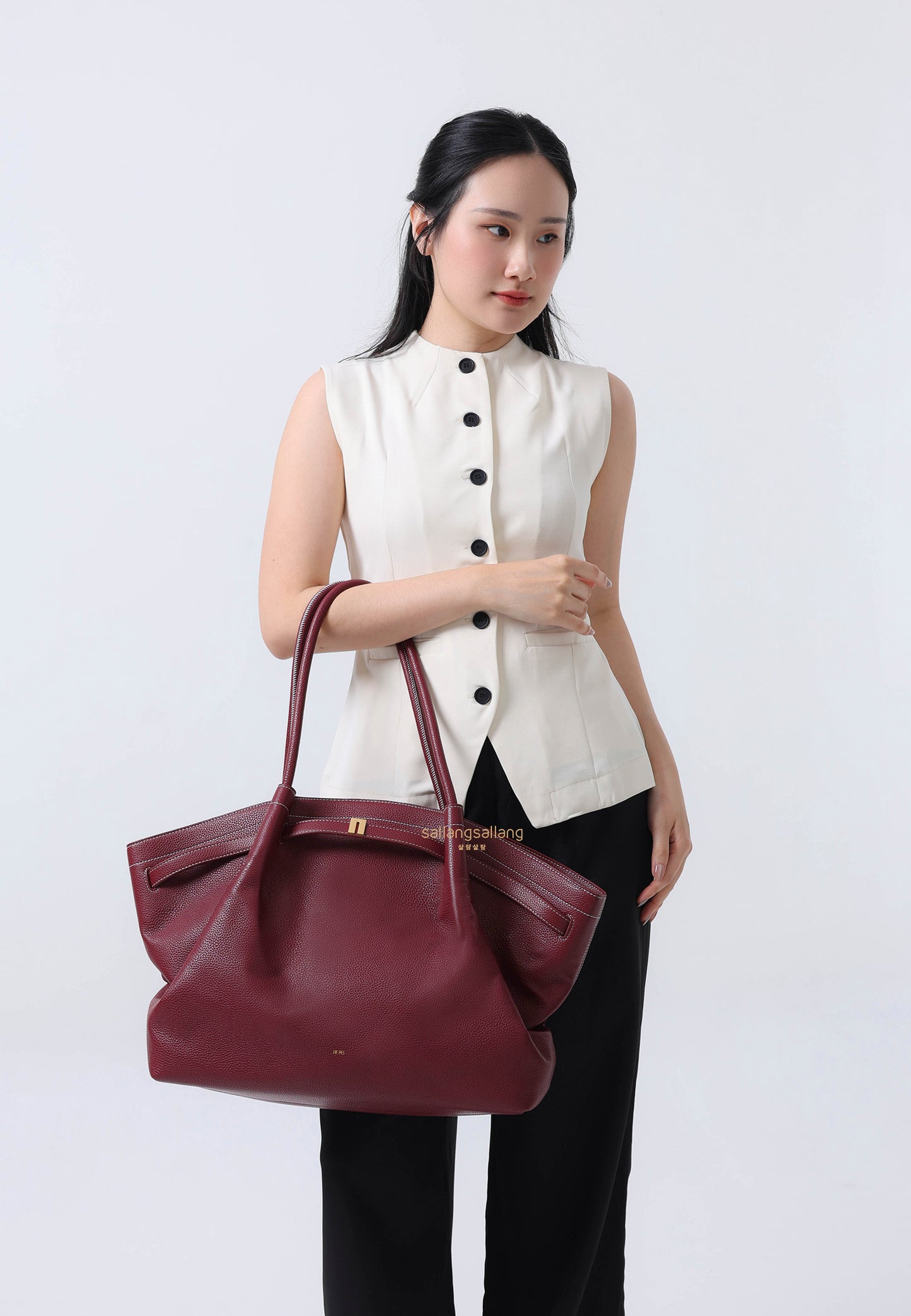 Hana Large Tote Bag - Burgundy