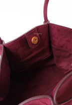 Hana Faux Suede Medium Tote Bag - Claret