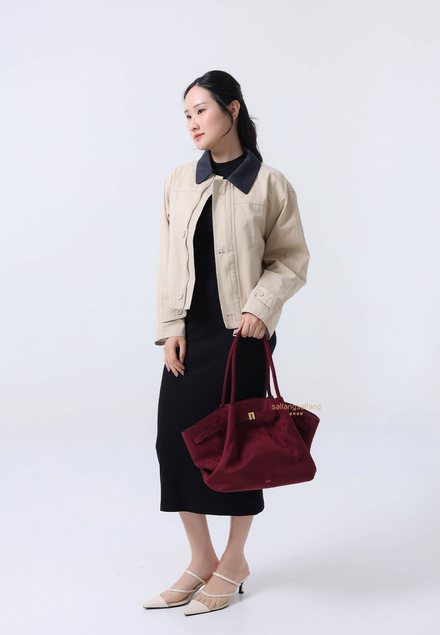 Hana Faux Suede Medium Tote Bag - Claret