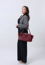 Hana Wide Tote Bag - Claret