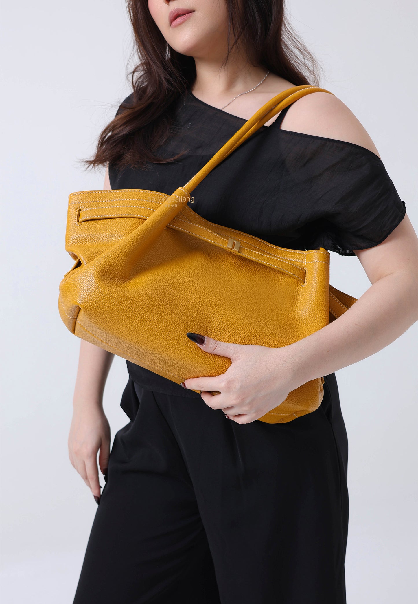 Hana Wide Tote Bag - Ginger Yellow