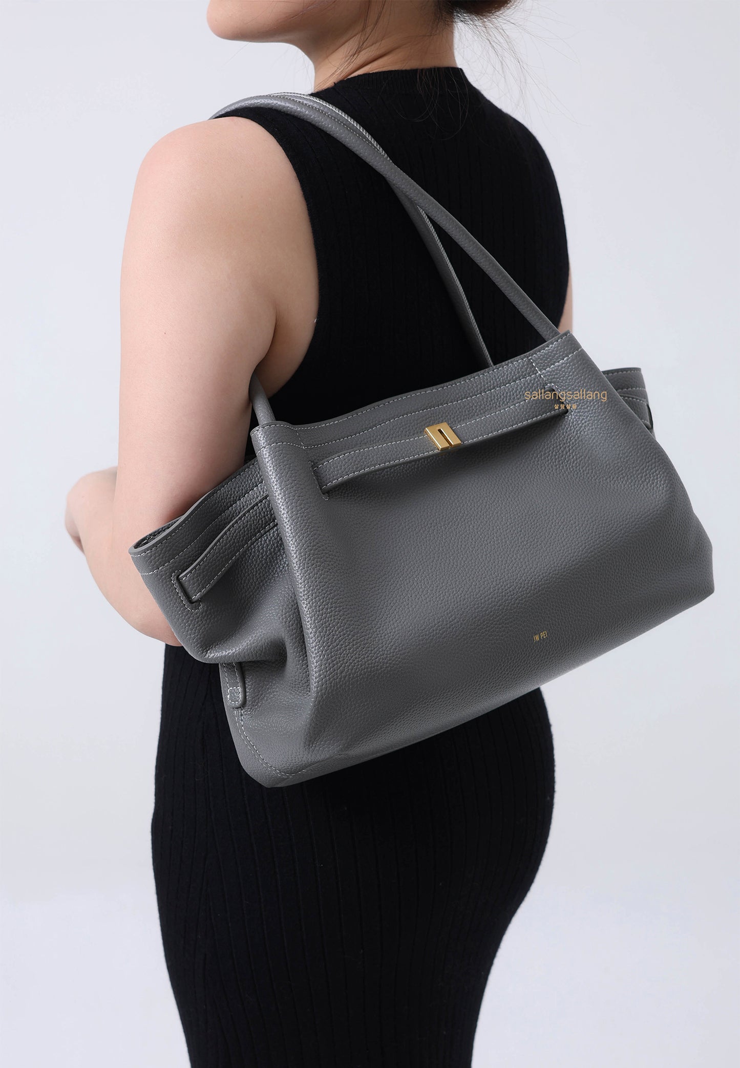 Hana Wide Tote Bag - Grey