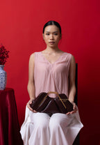 Lila Metal Frame Clutch - Burgundy