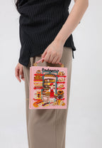 Taya Bakery Pattern Embroidered Book Shape Clutch Bag - Pink