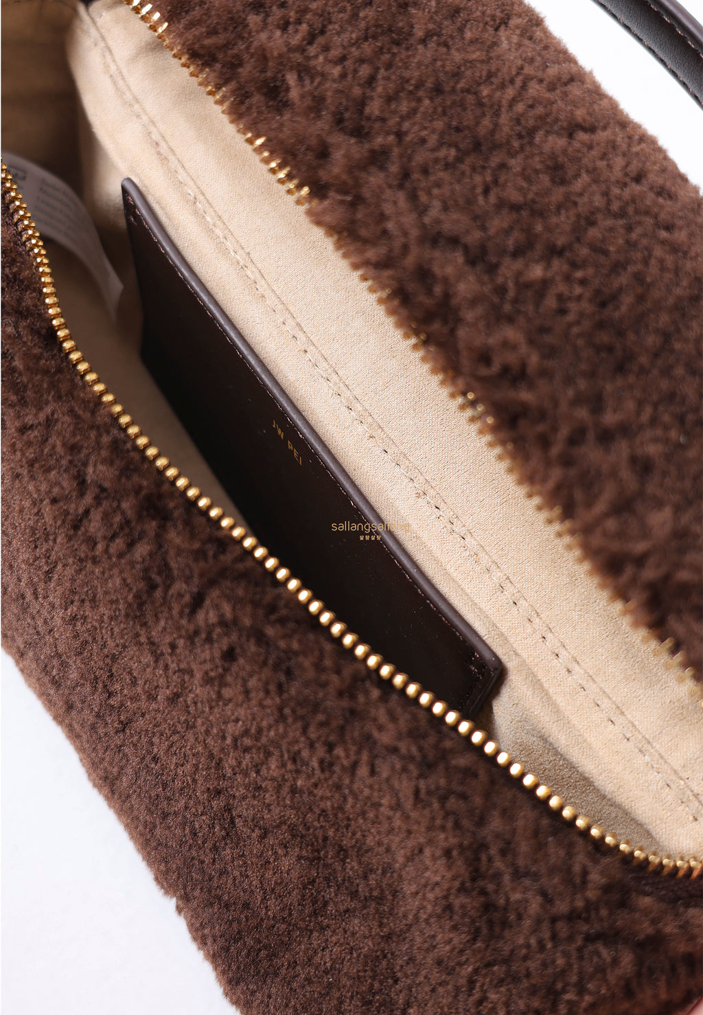 Thea Faux Fur Top Handle Bag - Mocha Brown
