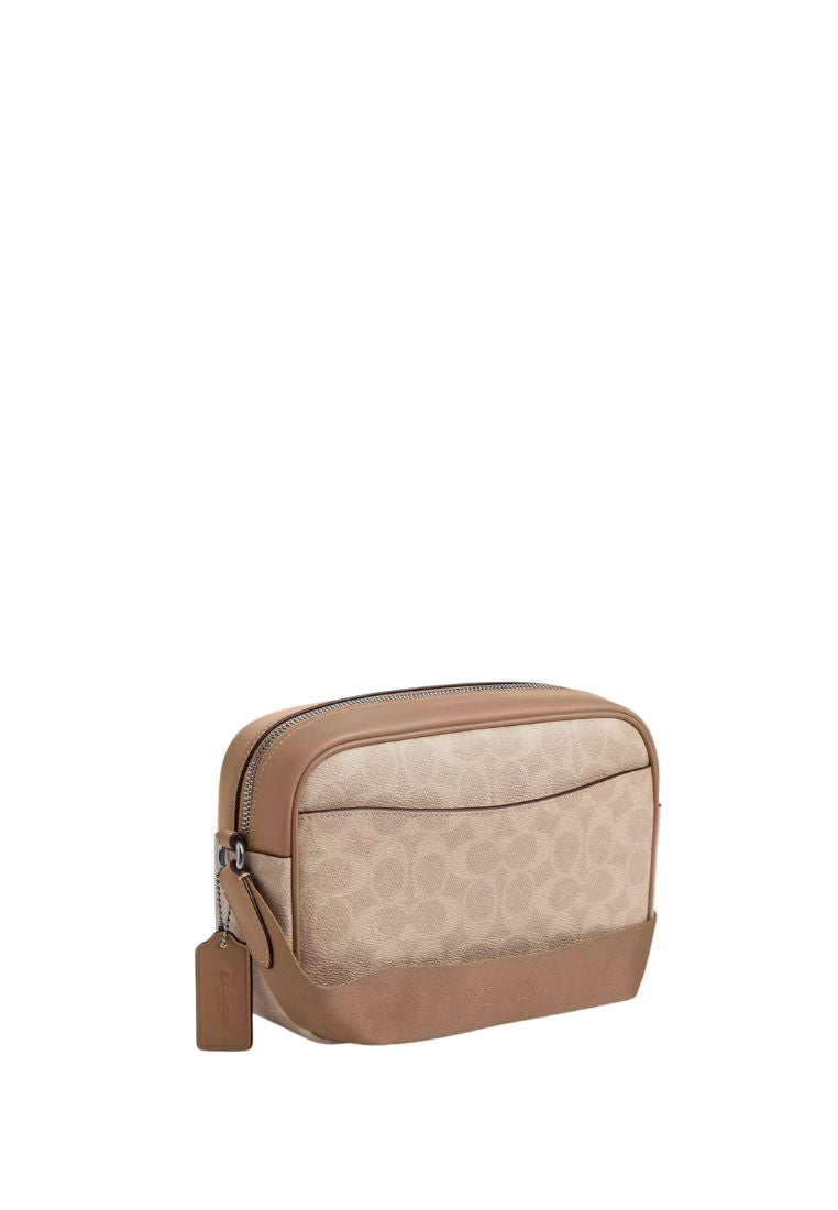 Jamie Camera Bag In Signature Canvas With Stripe Silver