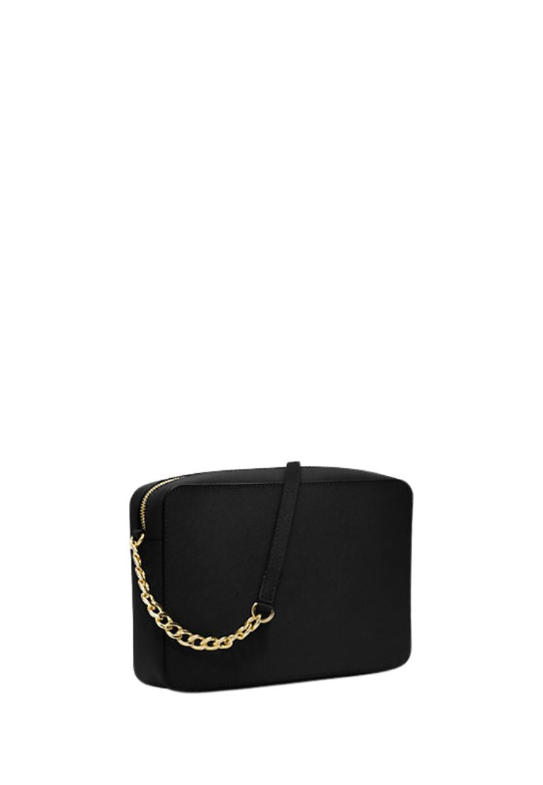 Jet Set Large Saffiano Leather Crossbody Bag Black