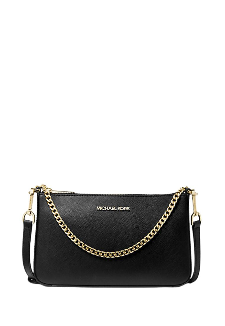 Jet Set Medium Saffiano Leather Crossbody Bag Black