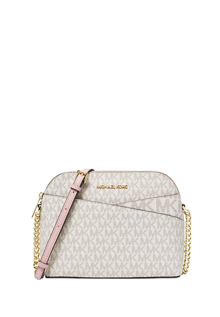 Jet Set Travel Medium Logo Dome Crossbody Bag Blush Multi