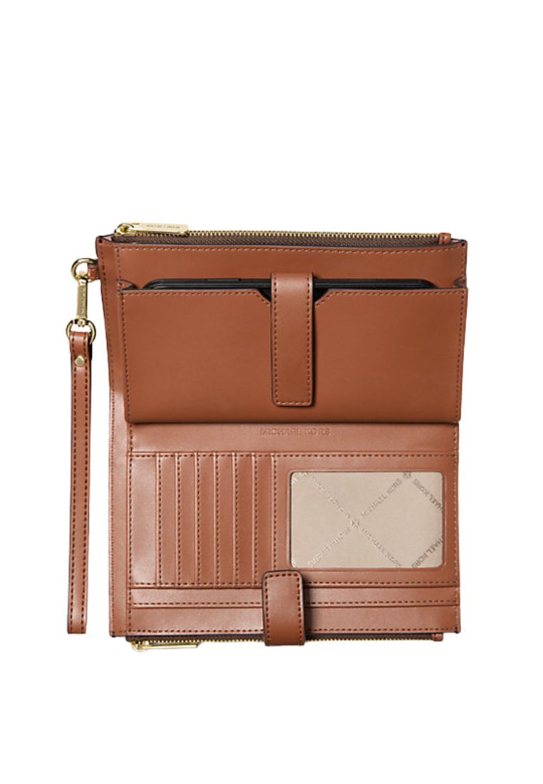 Jet Set Travel Signature Logo Smartphone Wallet Brown