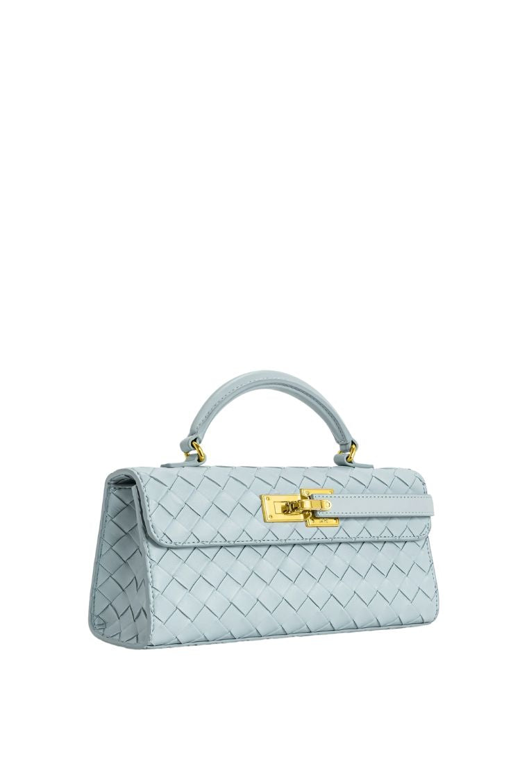 Keyla Weave Texture Top Handle Bag - Blue
