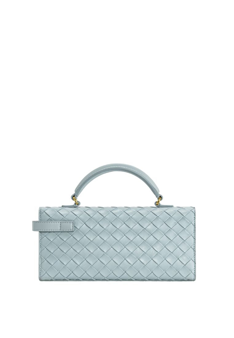 Keyla Weave Texture Top Handle Bag - Blue